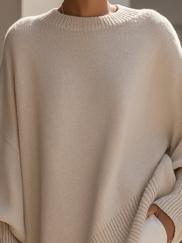 Jennifer | Oversized svetr se širokým výstřihem a splývavým střihem