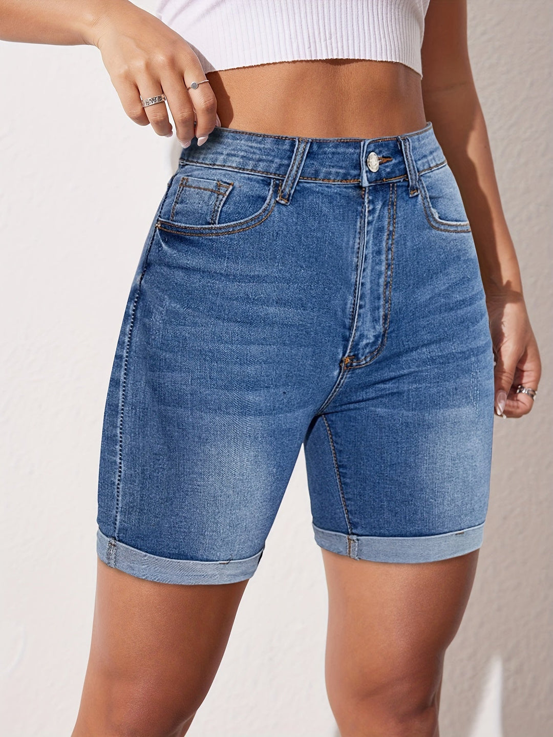 RAPHAELLE™ - Stretch-Fit Bermudské Jean Šortky