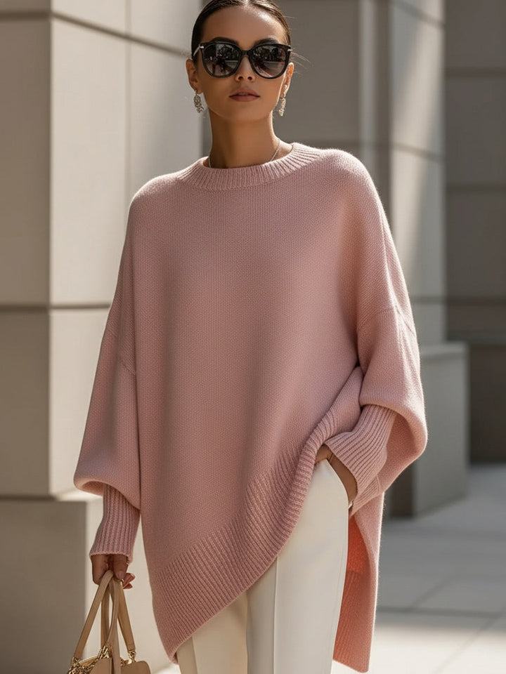 Jennifer | Oversized svetr se širokým výstřihem a splývavým střihem