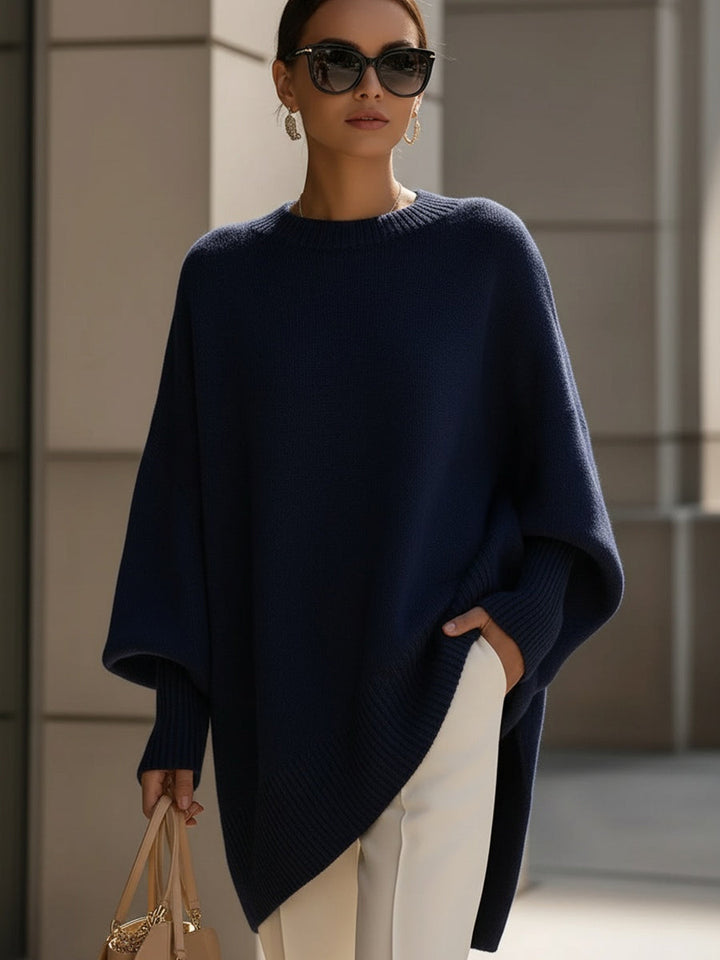 Jennifer | Oversized svetr se širokým výstřihem a splývavým střihem