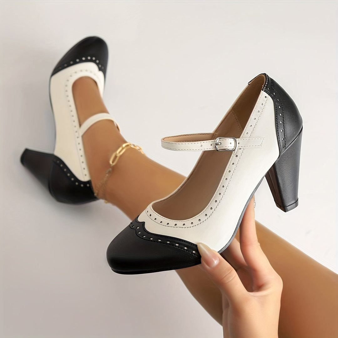Amy™ | Elegantní dvoubarevné lodičky s pohodlným podpatkem