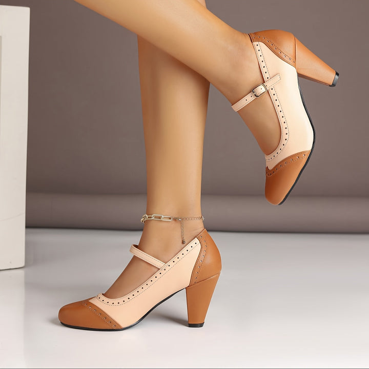 Amy™ | Elegantní dvoubarevné lodičky s pohodlným podpatkem