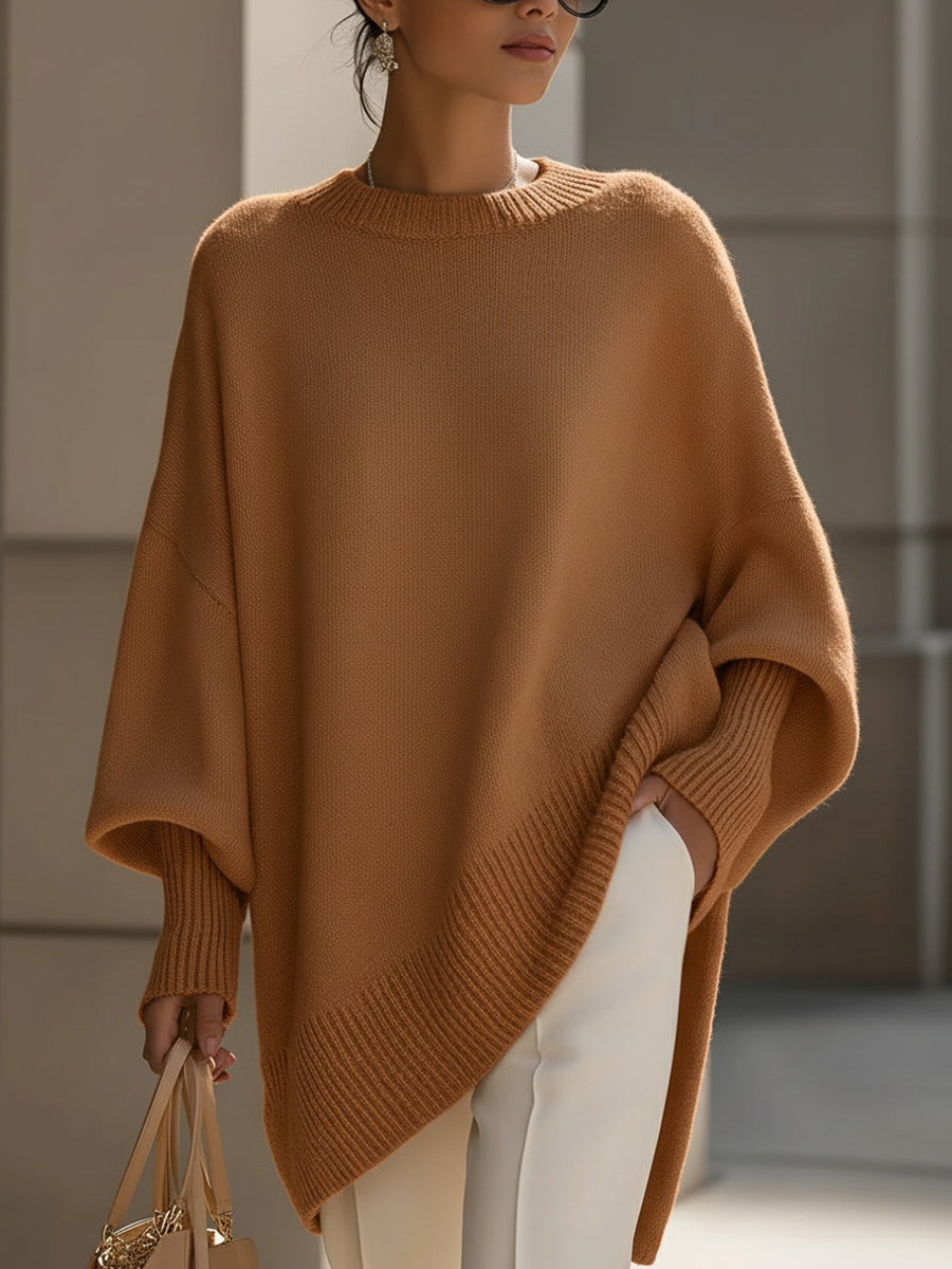 Jennifer | Oversized svetr se širokým výstřihem a splývavým střihem