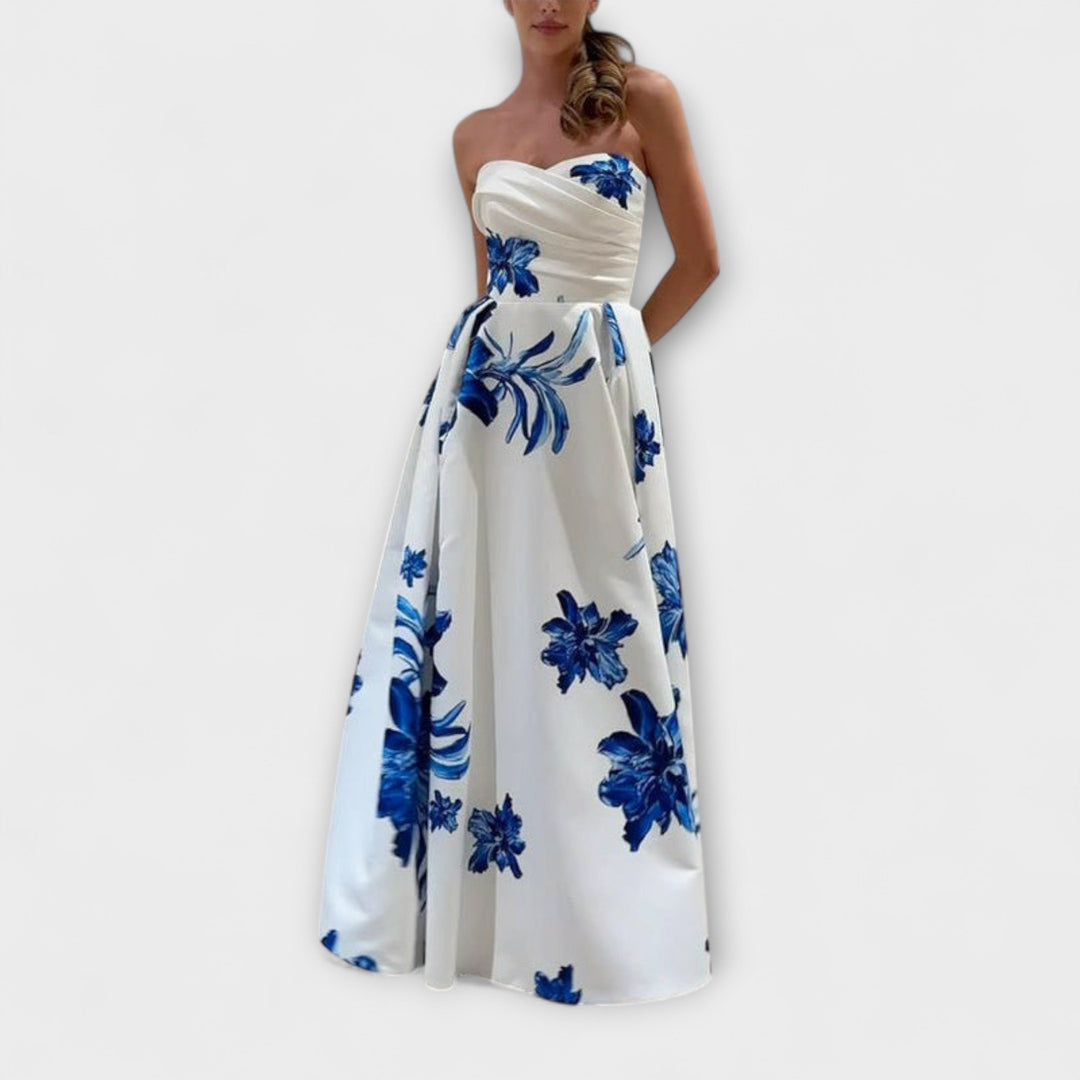 Rosalie - Maxi květinové šaty chic s odhalenými rameny
