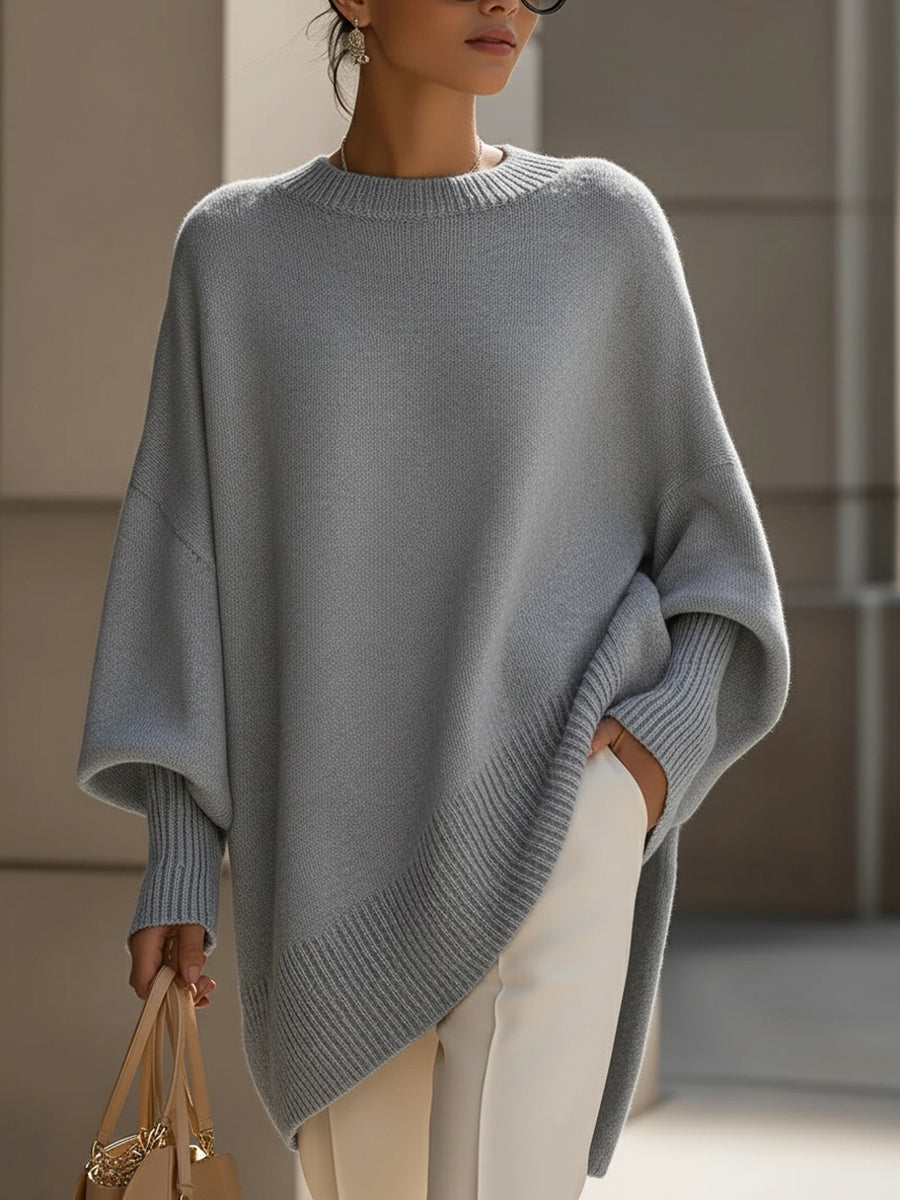 Jennifer | Oversized svetr se širokým výstřihem a splývavým střihem