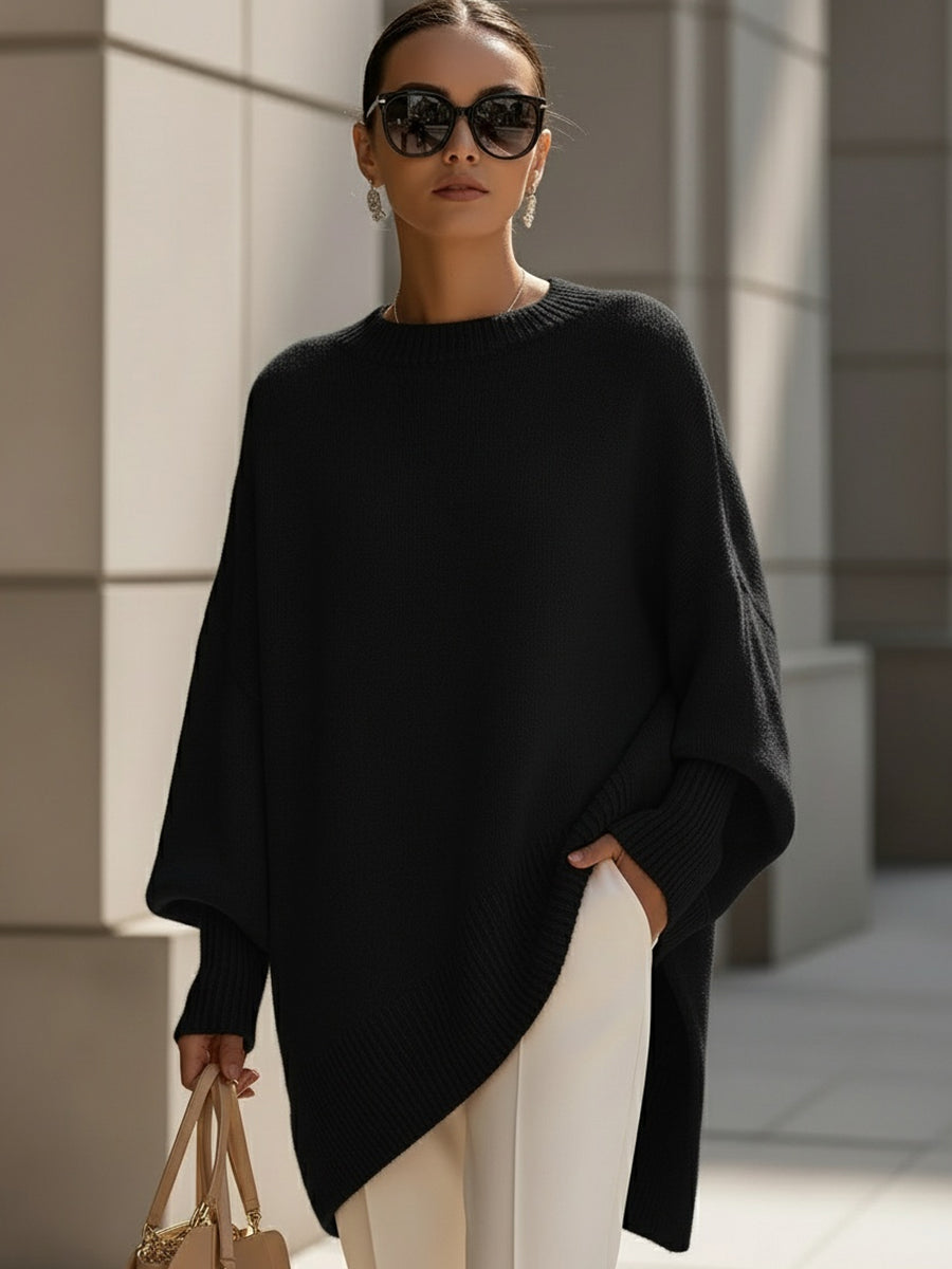Jennifer | Oversized svetr se širokým výstřihem a splývavým střihem