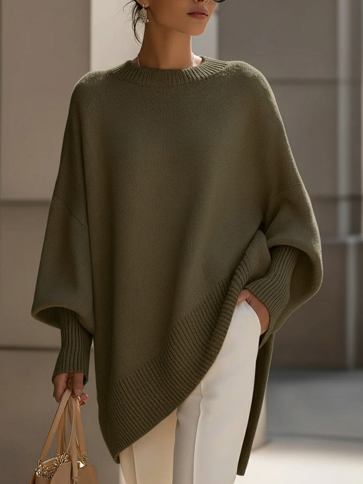 Jennifer | Oversized svetr se širokým výstřihem a splývavým střihem