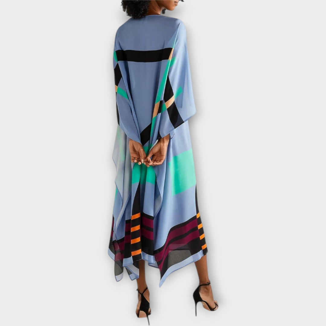 Elenora - geometrický kaftan volného střihu
