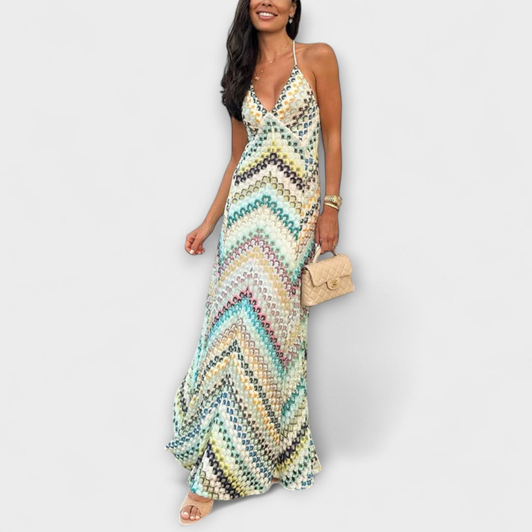 Remi - Maxi šaty s multibarevným vzorem herringbone od Missoni