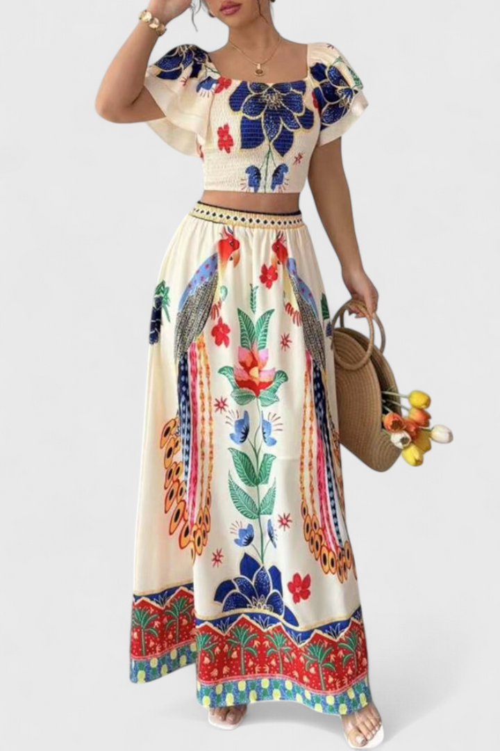 Itzel Boho Set s Etnickým Potiskem