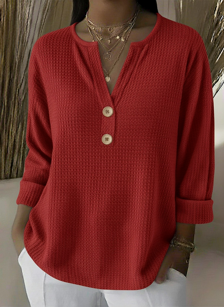 Lucinda – henley top s knoflíky