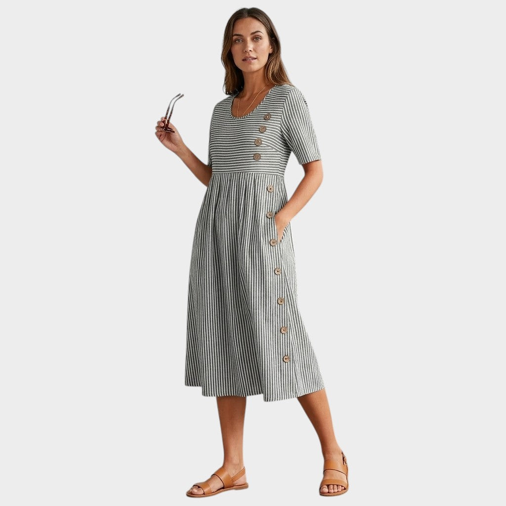 Marina™ | Elegantní midi šaty s pruhy