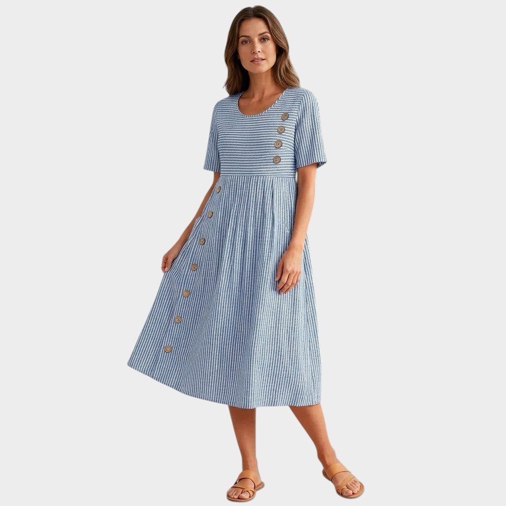Marina™ | Elegantní midi šaty s pruhy