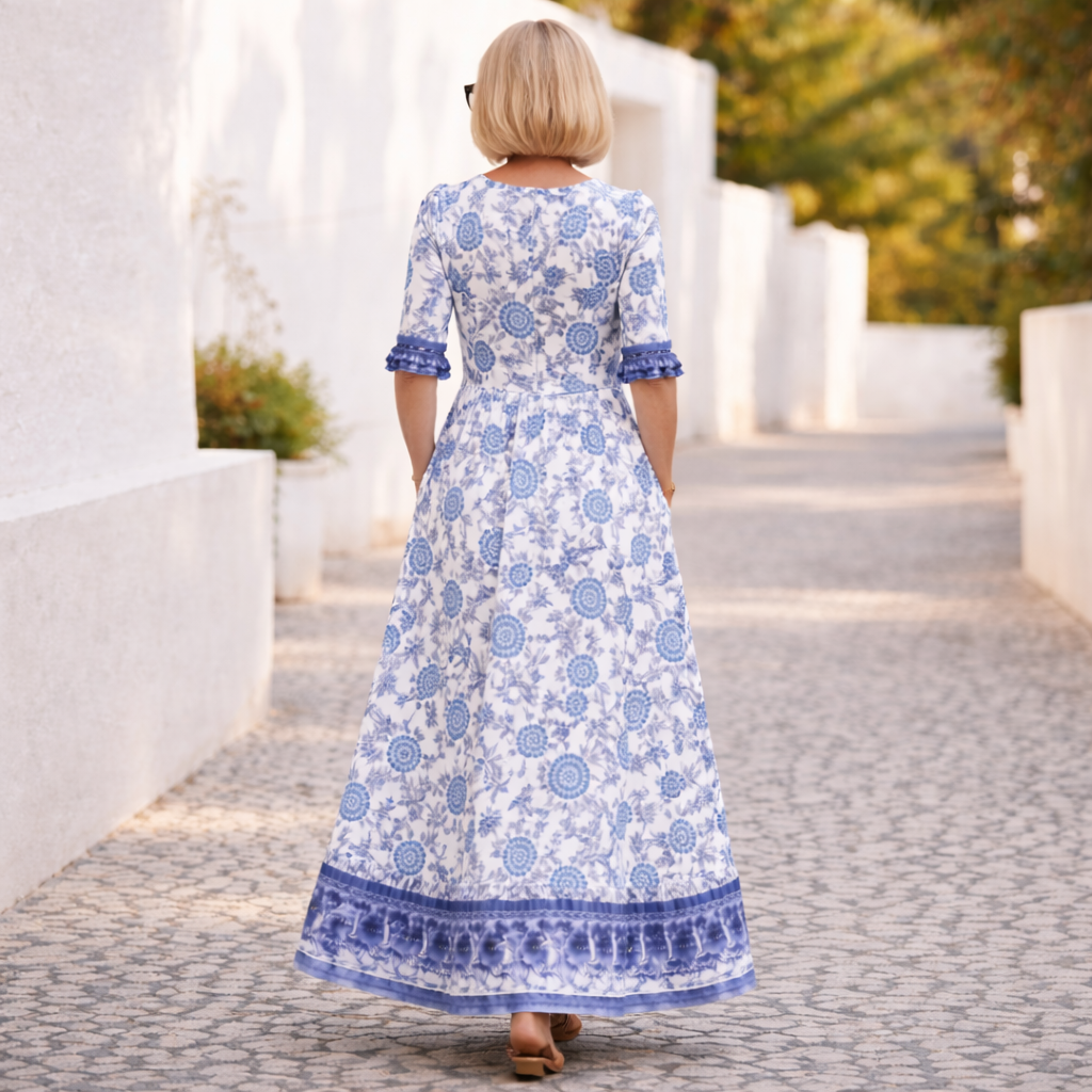 Eliška | Elegantní květinové šaty s lehkým nádechem