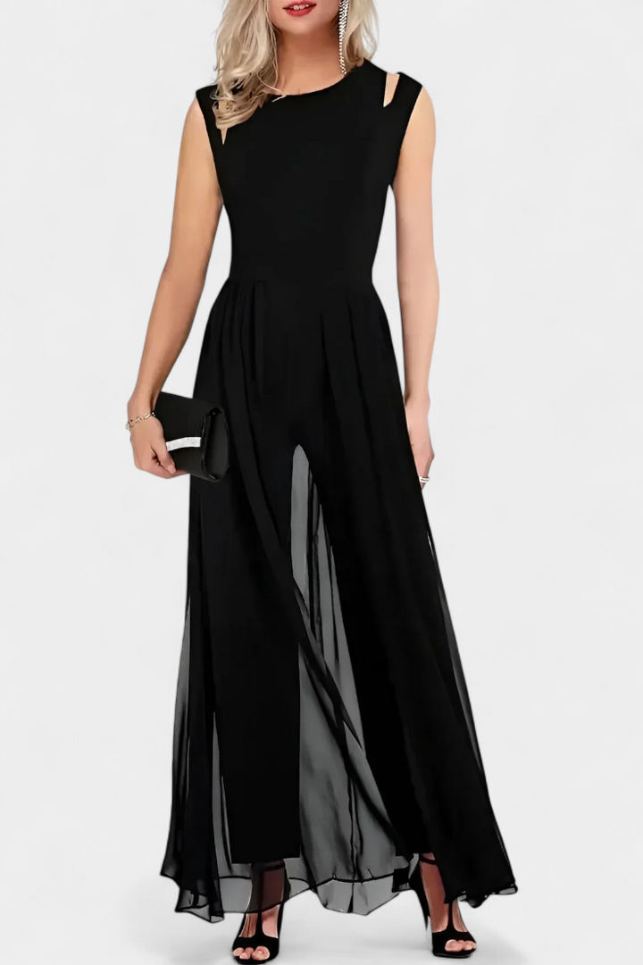 Nadia Mono Elegante bez Rukávů s Přední Průsvitností