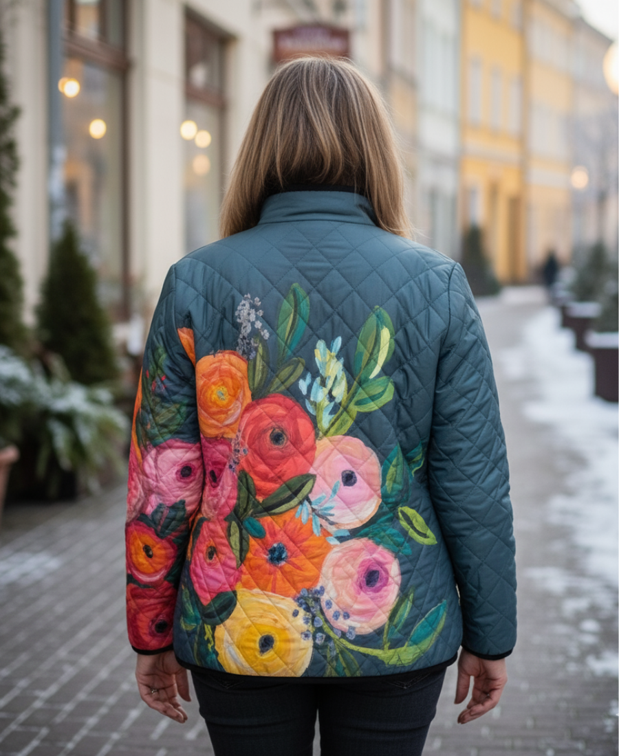 Antonina – Piquéová bunda s květinovým vzorem Vintage