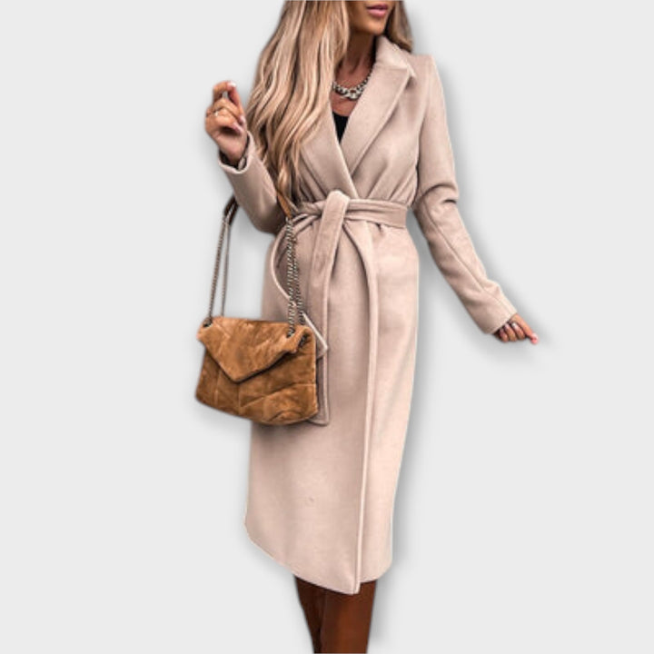 Eliza - Stylový dlouhý kabát s opaskem