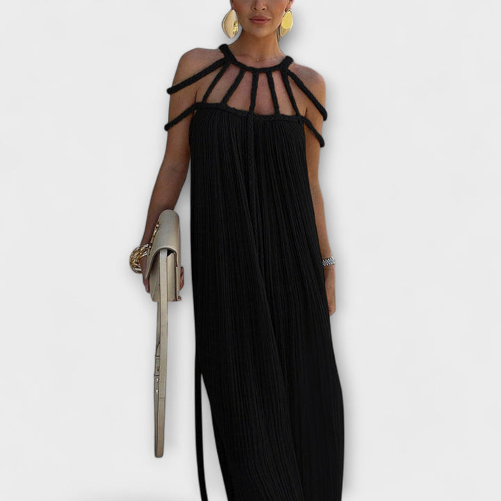 Briar - Maxi šaty z lněné směsi s draped ramínky