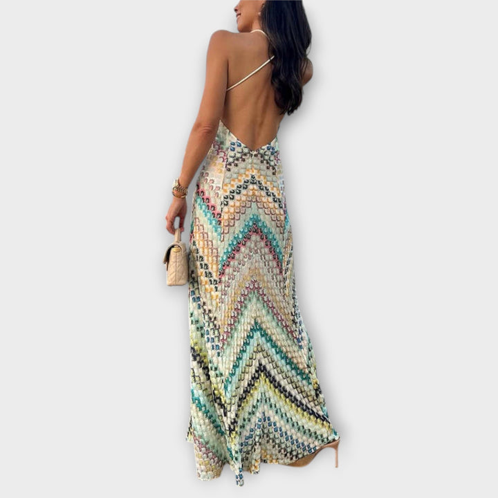 Remi - Maxi šaty s multibarevným vzorem herringbone od Missoni