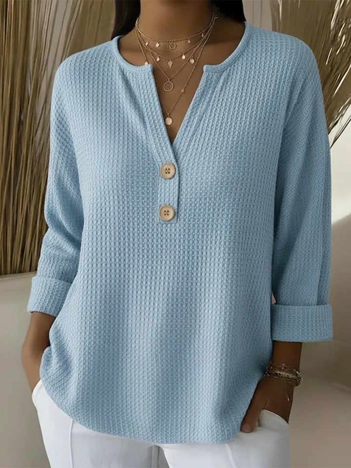 Lucinda – henley top s knoflíky