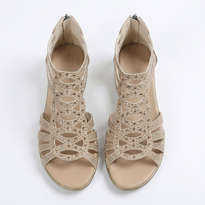 Martina – Elegantní ortopedické sandály na klínku s bočním zipem