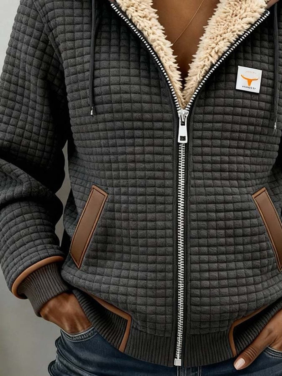 Silvana™ | Prošívaná bunda s kapucí, zapínáním na zip a hřejivou podšívkou Sherpa